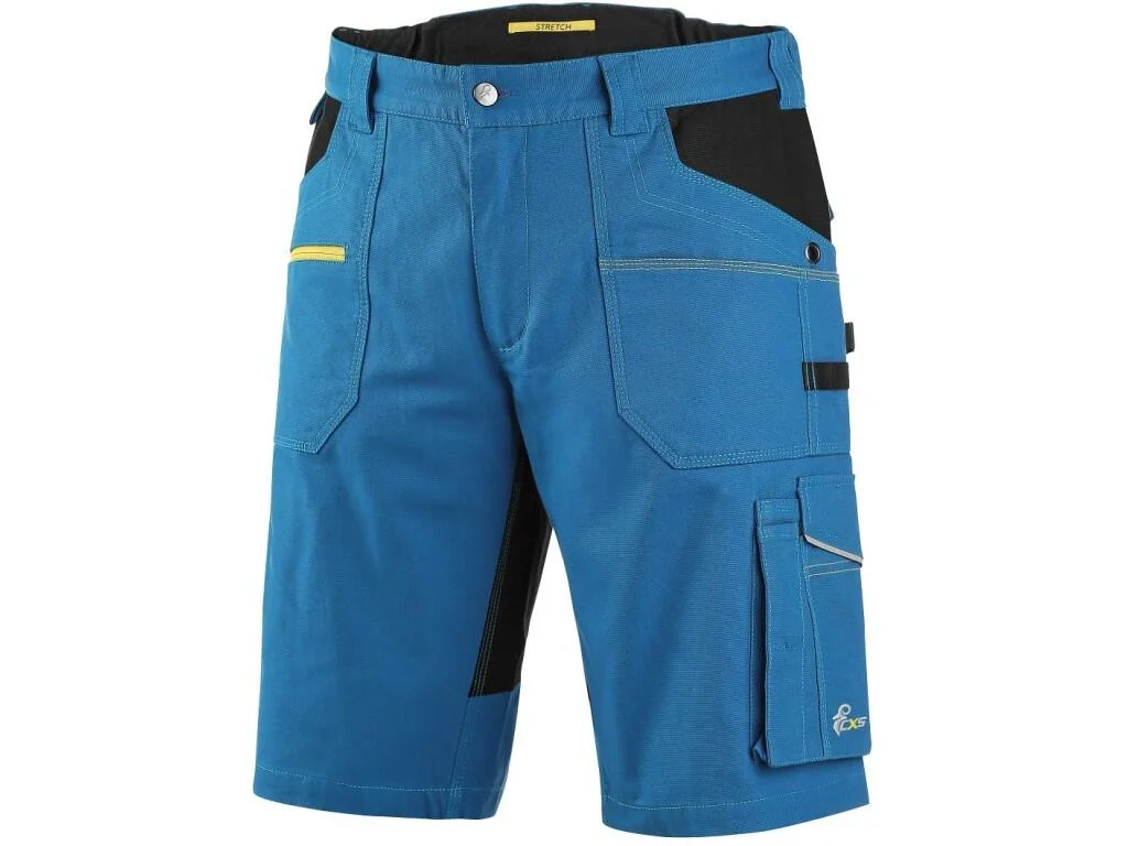 Montérkové kraťasy CXS STRETCH - stredne modré-čierne