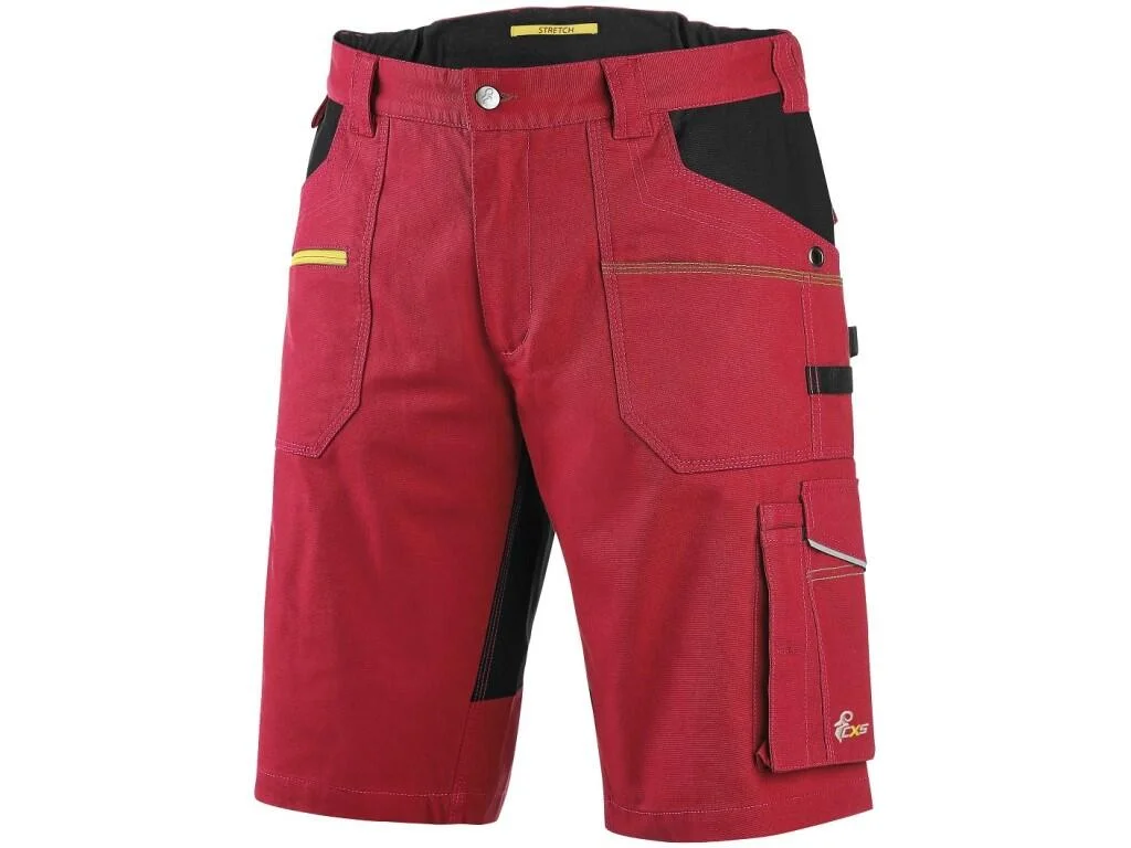 Kraťasy CXS STRETCH, pánske, červeno-čierne