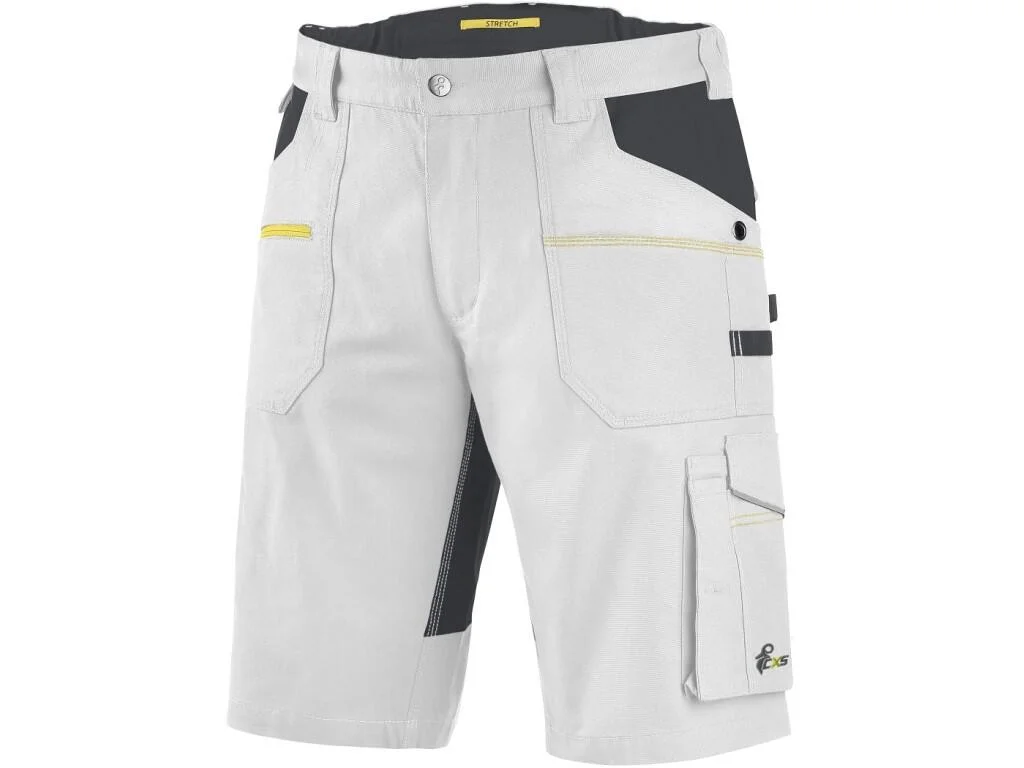 Kraťasy CXS STRETCH, pánske, bielo-sivé