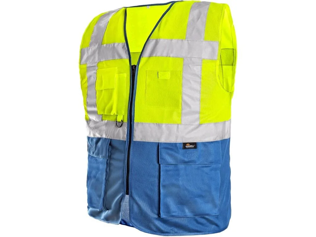 Výstražná vesta BOLTON – reflexná pracovná vesta so zipsom