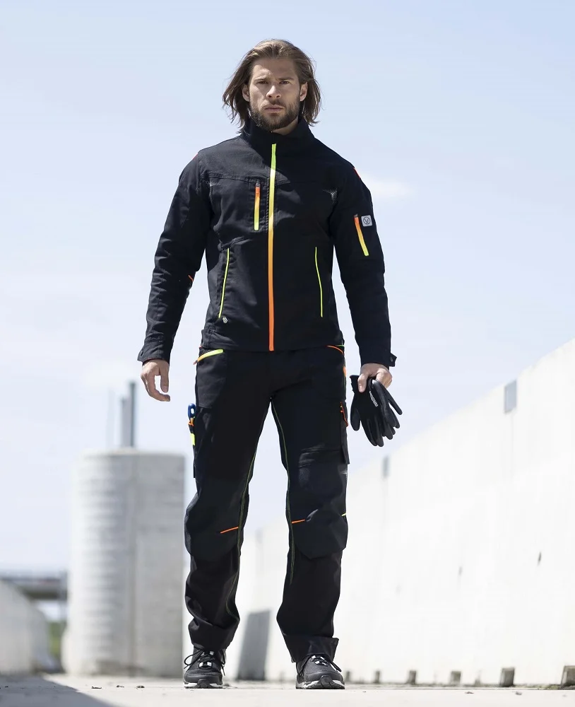 Strečová montérková blúza Amalytton® - ARDON®CREATRON® čierna-neon – moderná pracovná blúza SLIM FIT