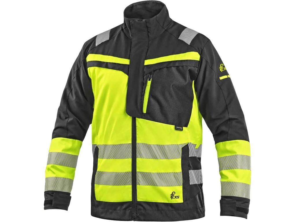 Blúza CXS NAOS HV, pánska, čierno-žltá Hi-Vis, reflexné pruhy